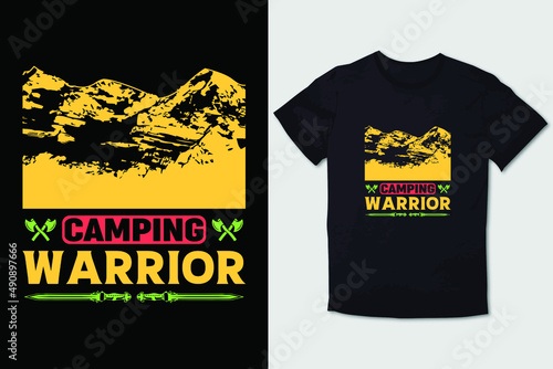 HIKING T-SHIRT DESIGN CAMPING WARRIOR