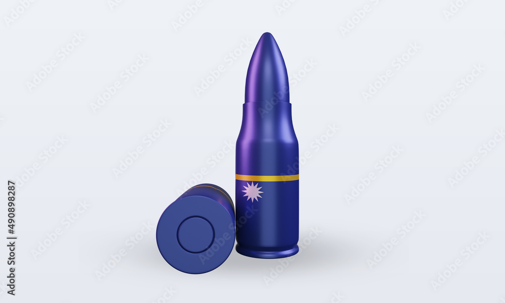 3d bullet Nauru flag rendering front view 3d bullet Nauru flag rendering front view