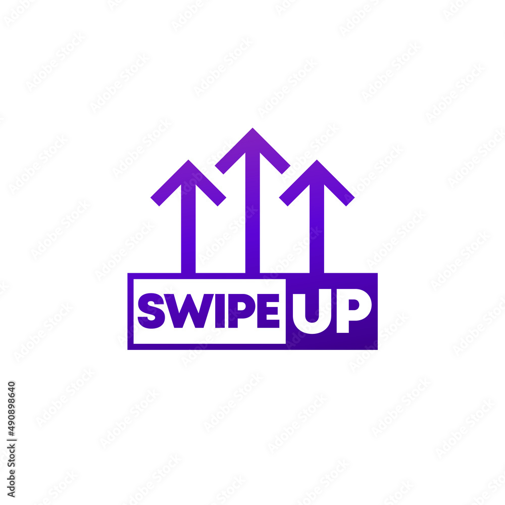 Swipe up vector design with arrows for social media and web Swipe up vector design with arrows for social media and web