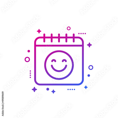 nice day icon with calendar and emoji