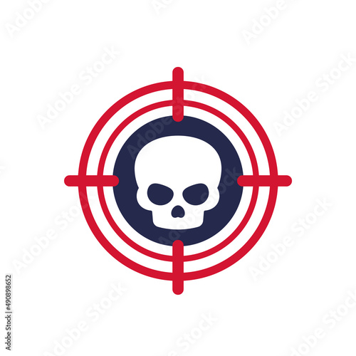skull and target icon, vector
