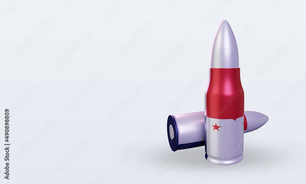 3d bullet Panama flag rendering right view 3d bullet Panama flag rendering right view