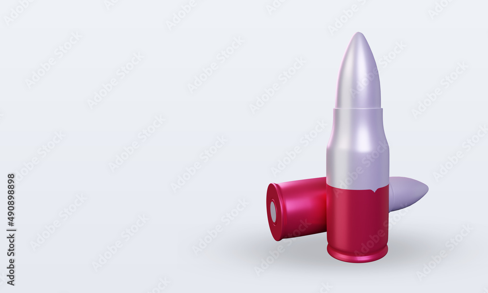 3d bullet Poland flag rendering right view 3d bullet Poland flag rendering right view