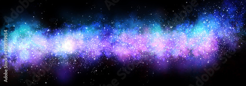 Foto Space background with realistic nebula and lots of shining stars