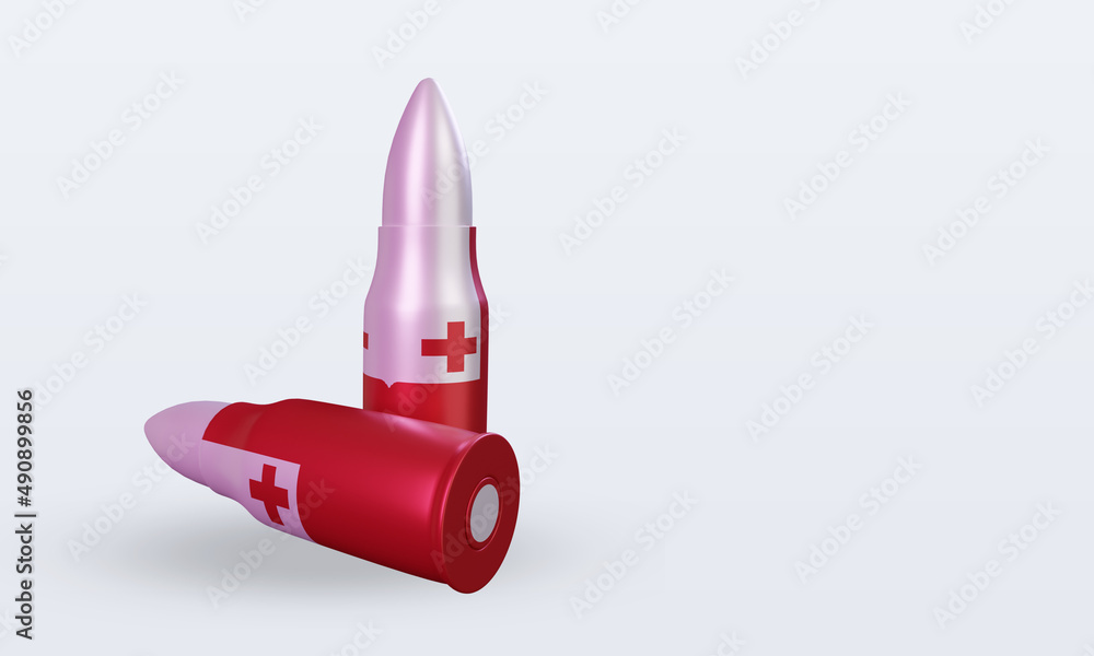 3d bullet Tonga flag rendering left view 3d bullet Tonga flag rendering left view