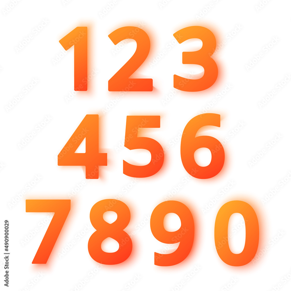 Colorful set of numbers. Elements with numbers from 1 to 0 template for web design or greeting card, vector illustration Colorful set of numbers. Elements with numbers from 1 to 0 template for web design or greeting card, vector illustration