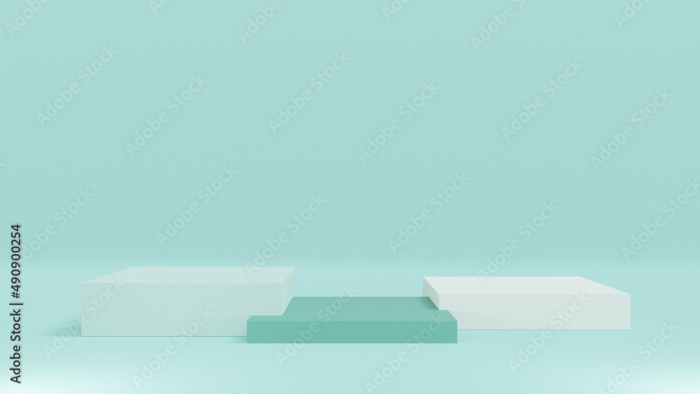 3D rendering abstract green pastel color background with geometric shape podium for product. minimal concept. 3D rendering abstract green pastel color background with geometric shape podium for product. minimal concept.