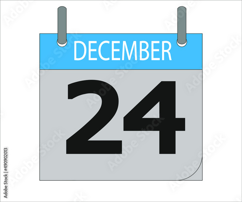 December 24th. Calendar icon. Date day of the month Sunday, Monday, Tuesday, Wednesday, Thursday, Friday, Saturday and Holidays