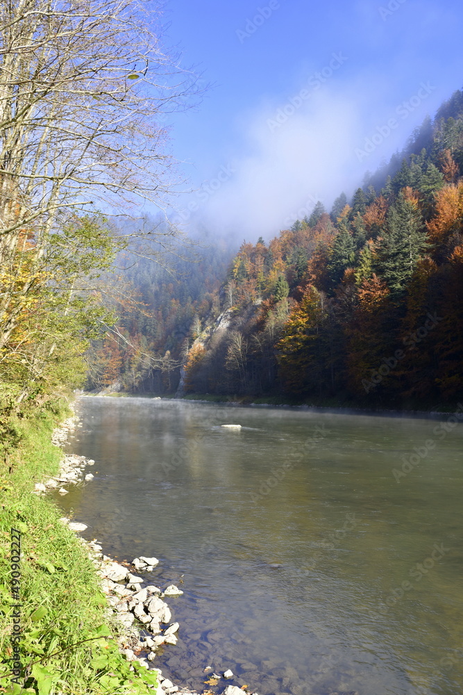 Rzeka Dunajec, Pieniński Park Narodowy, woda, zieleń, Rzeka Dunajec, Pieniński Park Narodowy, woda, zieleń,