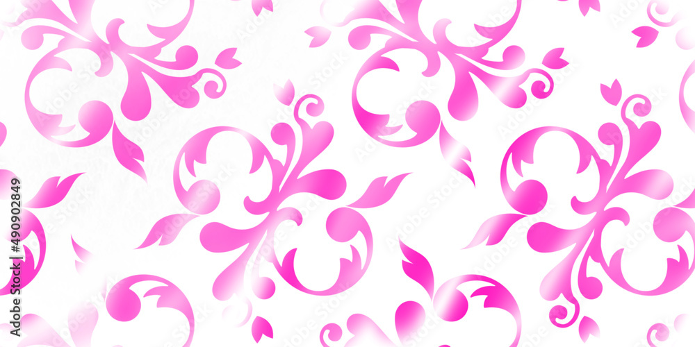 Artistic illustration abstraction in a bright pink color pattern, on a white background Artistic illustration abstraction in a bright pink color pattern, on a white background