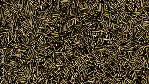 Fotografija Pile of many bullets or ammunition top view ammunition background