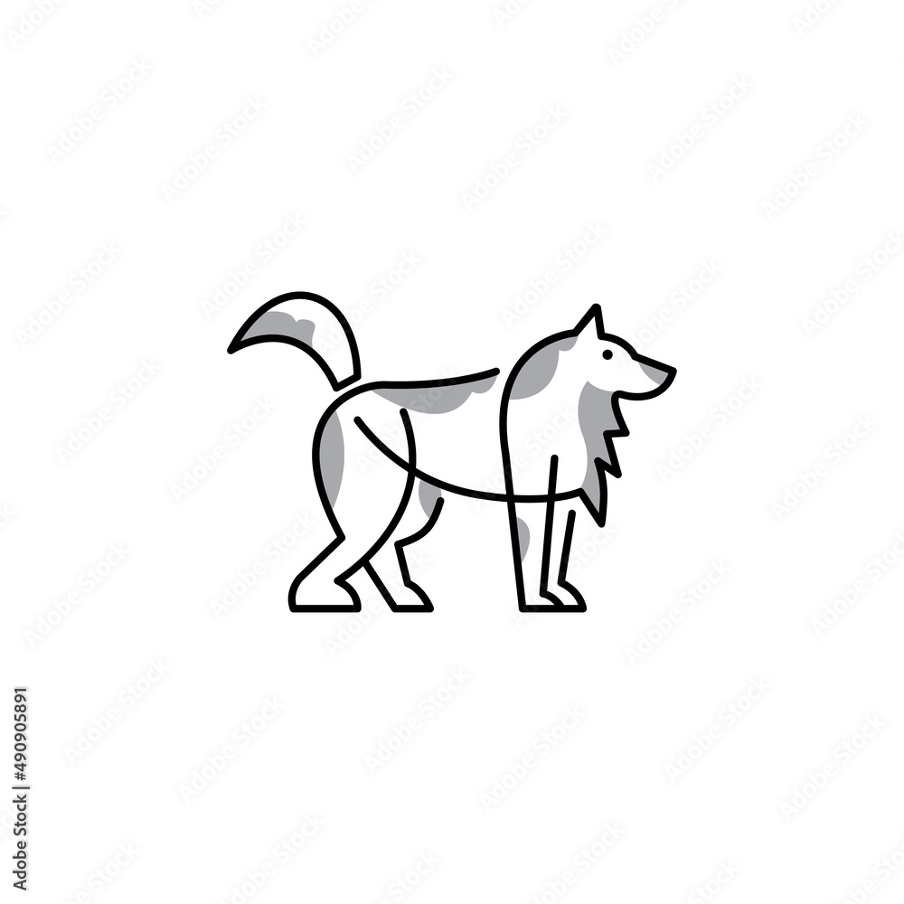 Fototapeta premium wolf icon line illustration vector design element