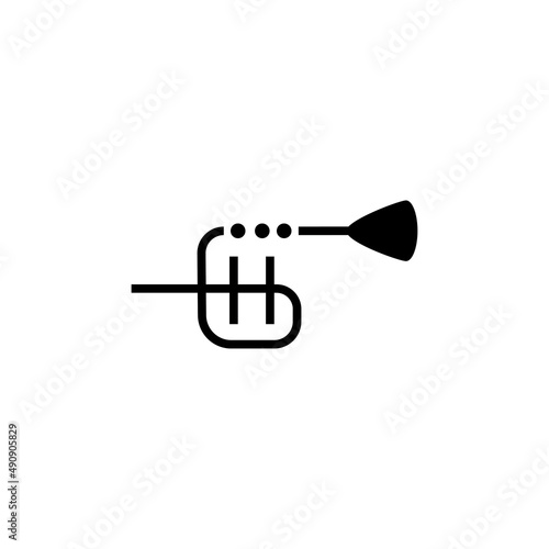 H letter logo trumpet illustration design vector template