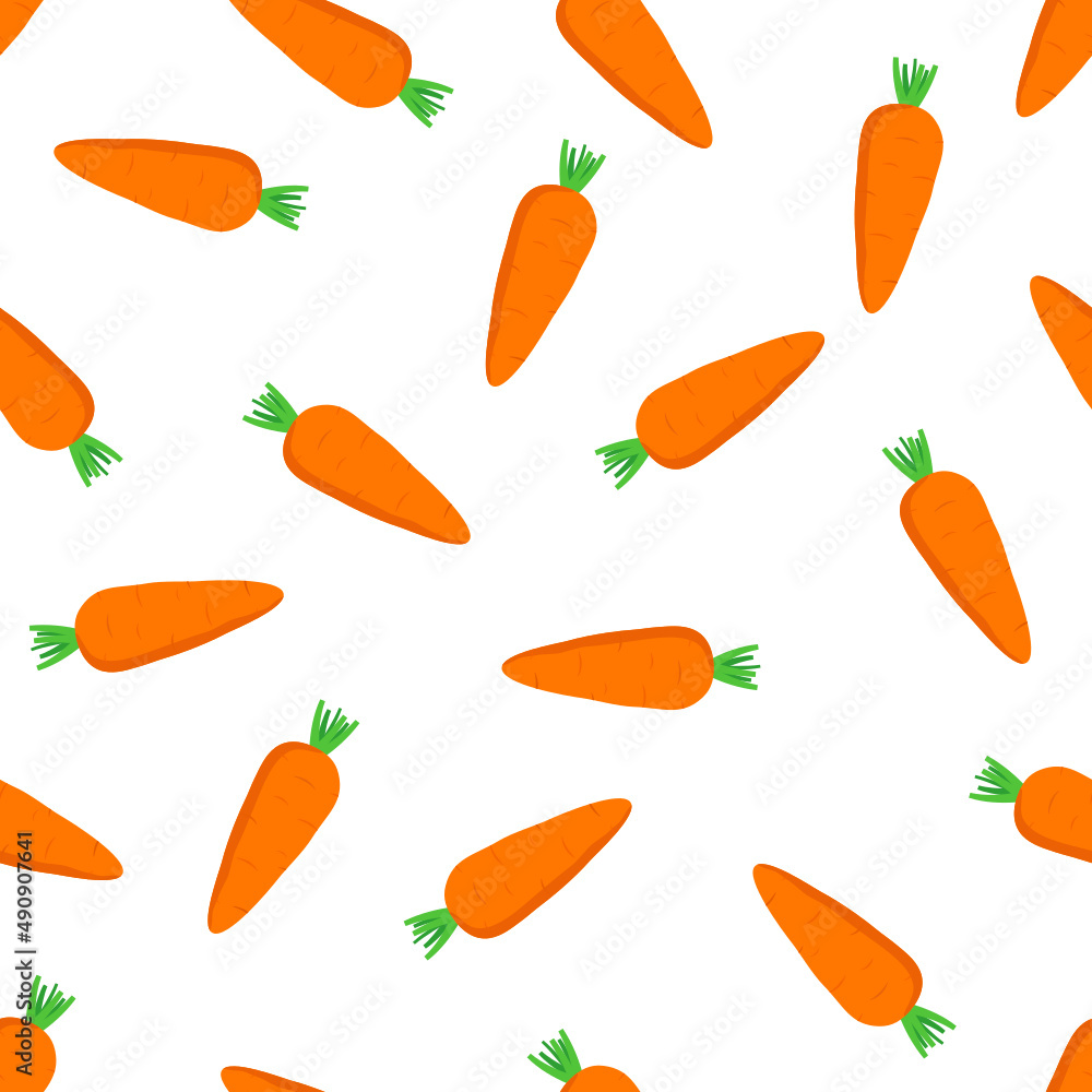 Carrots seamless pattern on white background. Carrots seamless pattern on white background.