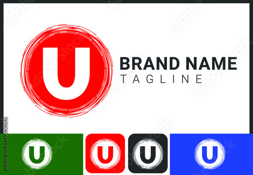 Creative U letter logo and icon design template