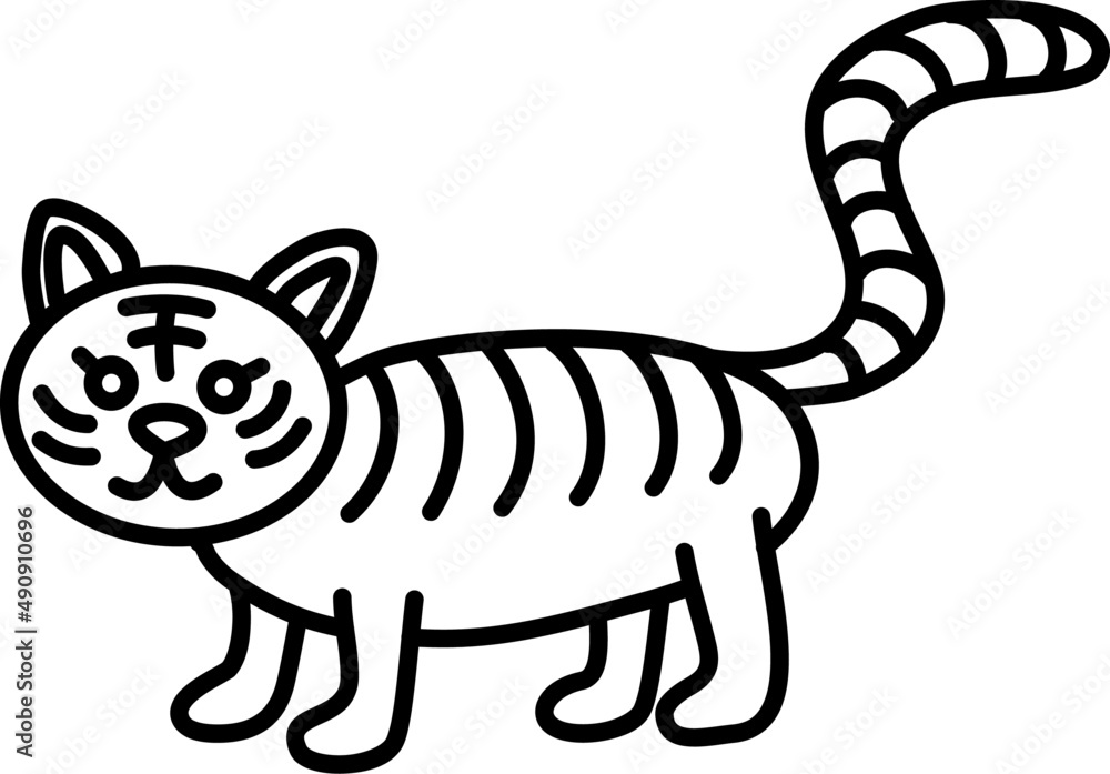 Fototapeta premium Striped cat cartoon