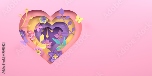 Valentine's Day and Mother's Day greeting card, 3D rendering of celebrations on special days.