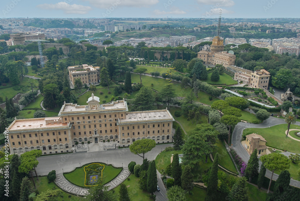 Vatican, Rome, Italy - June 2000: View of the Vatican Gardens