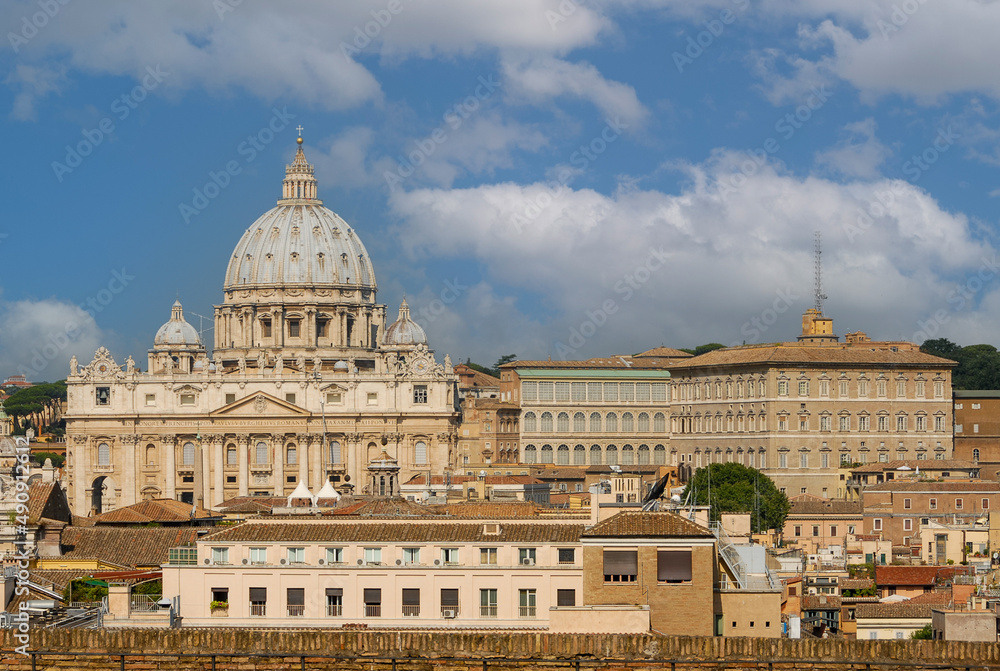 Vatican, Rome, Italy - June 2000: View of St. Peter's Basilica