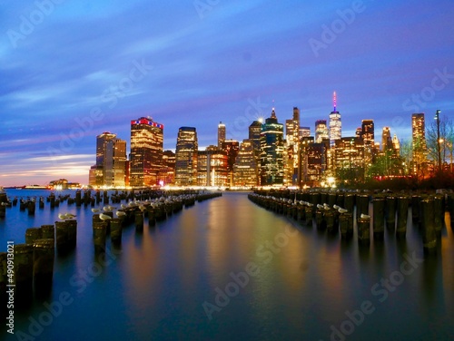 Lower Manhattan view from Brooklyn bridge park,Old Pier1