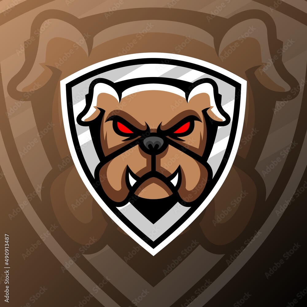 Fototapeta premium vector graphics illustration of a bulldog in esport logo style. perfect for game team or product logo 