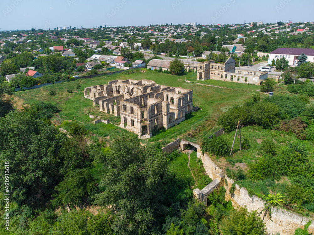 Kozatske, Ukraine. Estate Trubetskoy. Aerial drone view.