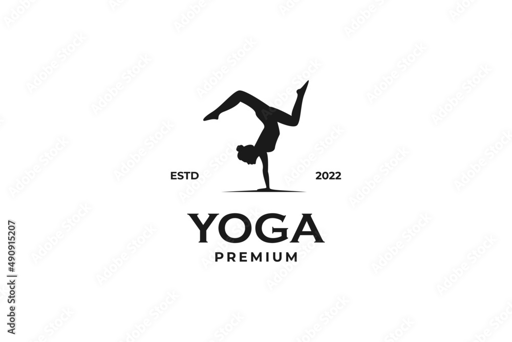 Modern yoga logo design vector template