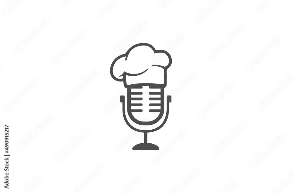 creative chef hat podcast logo design vector symbol illustration creative chef hat podcast logo design vector symbol illustration