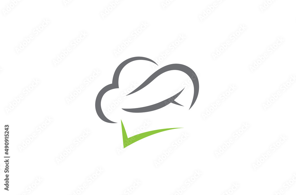Chef Hat Check Yes Logo Vector Symbol Design Illustration Chef Hat Check Yes Logo Vector Symbol Design Illustration