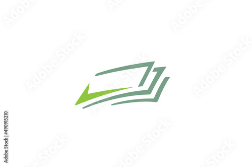 creative money check mark green logo design vector symbol illustration