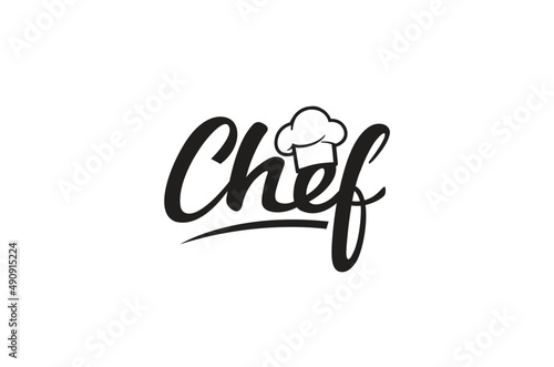 Creative Chef Hat Symbol Text Alphabet Font Letter logo Vector Design Illustration photo