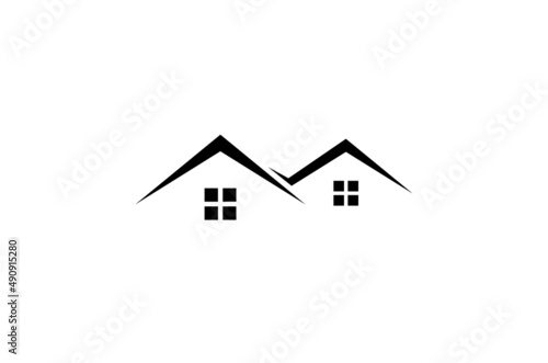 creative house roof real estate logo vector symbol design illustration