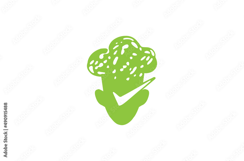 creative chef head cap hat green checkmark logo vector symbol illustration creative chef head cap hat green checkmark logo vector symbol illustration