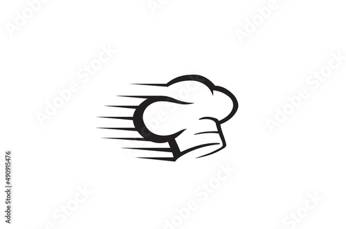 creative chef hat speed logo vector symbol illustration