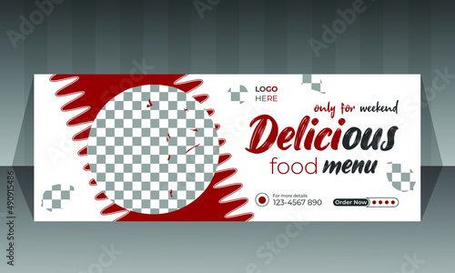 Facebook cover banner design template for restaurant.
horizontal advertising web banner template, Facebook cover, 
banner, social media post, timeline cover, web banner, template