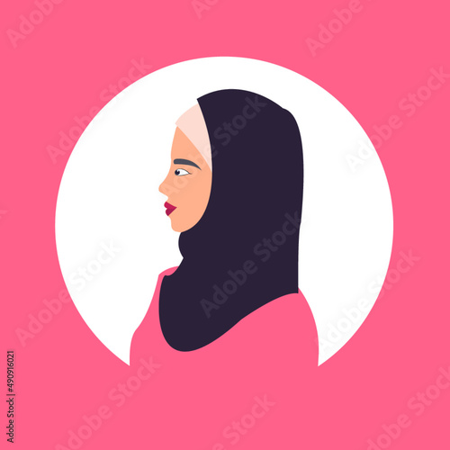 Muslim women wearing hijab and burka on women's day