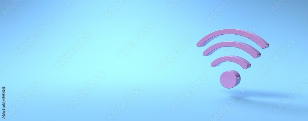 Wifi internet connectivity icon 3D render with copy space Wifi internet connectivity icon 3D render with copy space