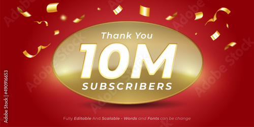 Thank you for 10M subscribers editable text template