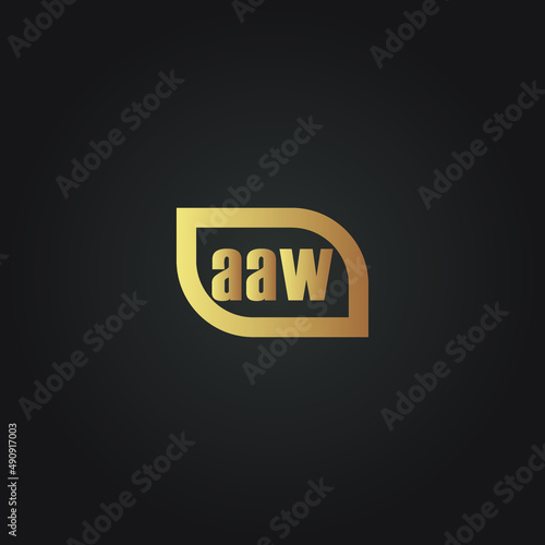 AAW letter design for logo and icon.vector illustration. photo