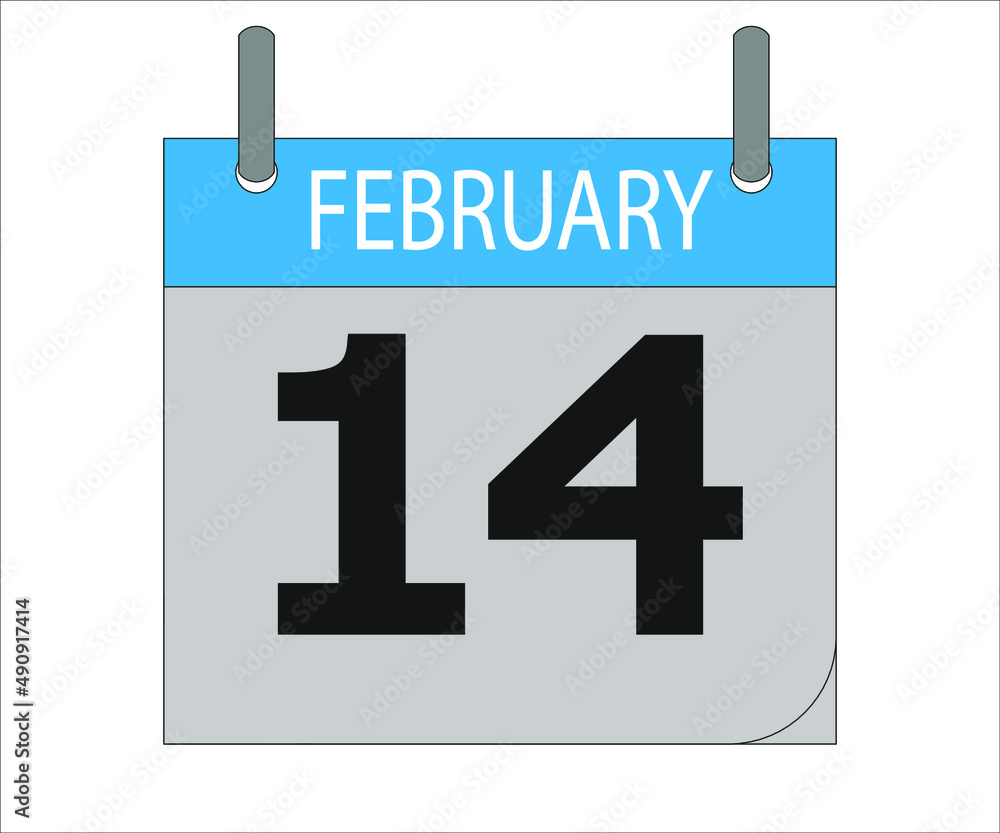 February 14th. Calendar icon. Date day of the month Sunday, Monday, Tuesday, Wednesday, Thursday, Friday, Saturday and Holidays February 14th. Calendar icon. Date day of the month Sunday, Monday, Tuesday, Wednesday, Thursday, Friday, Saturday and Holidays