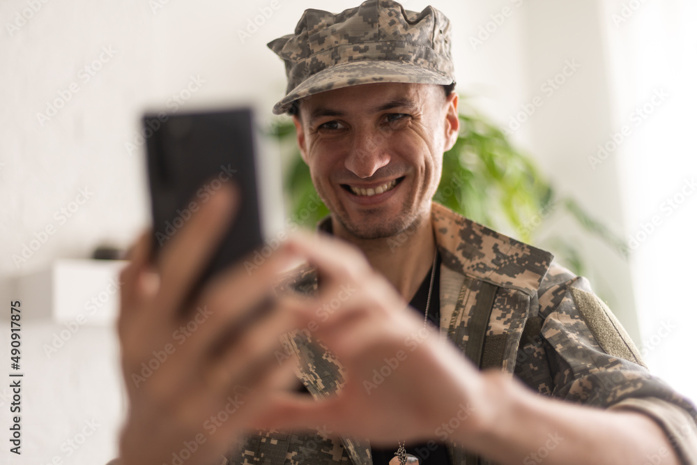 Portrait of happy cadet, military man Portrait of happy cadet, military man