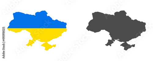 Ukraine map isolated on white background photo