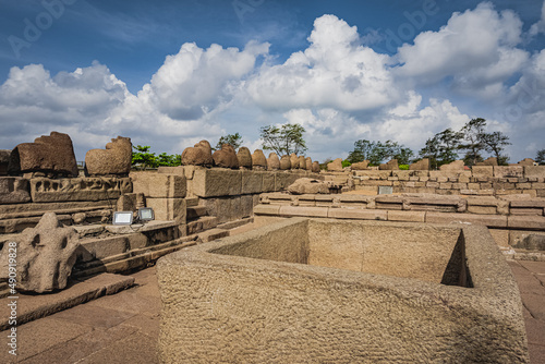 Shore temple built by Pallavas is UNESCO s World Heritage Site located at Mamallapuram or Mahabalipuram in Tamil Nadu  South India. Very ancient place in the world.