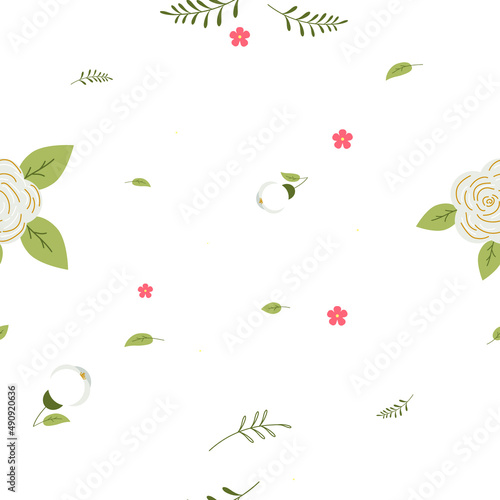 Floral pattern. On a light background. Factory textiles.background with flowers and butterflies