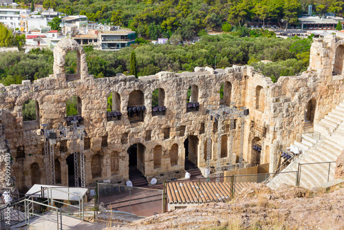 roman amphitheater in pula country, athens greece, ancient monument