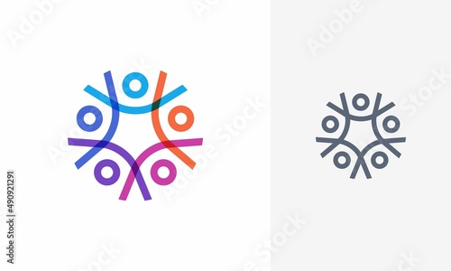 people family together human community logo vector icon