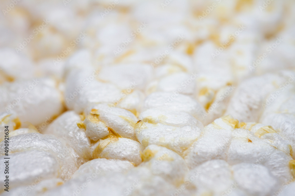 Extreme close up of diet rice cracker texture Extreme close up of diet rice cracker texture