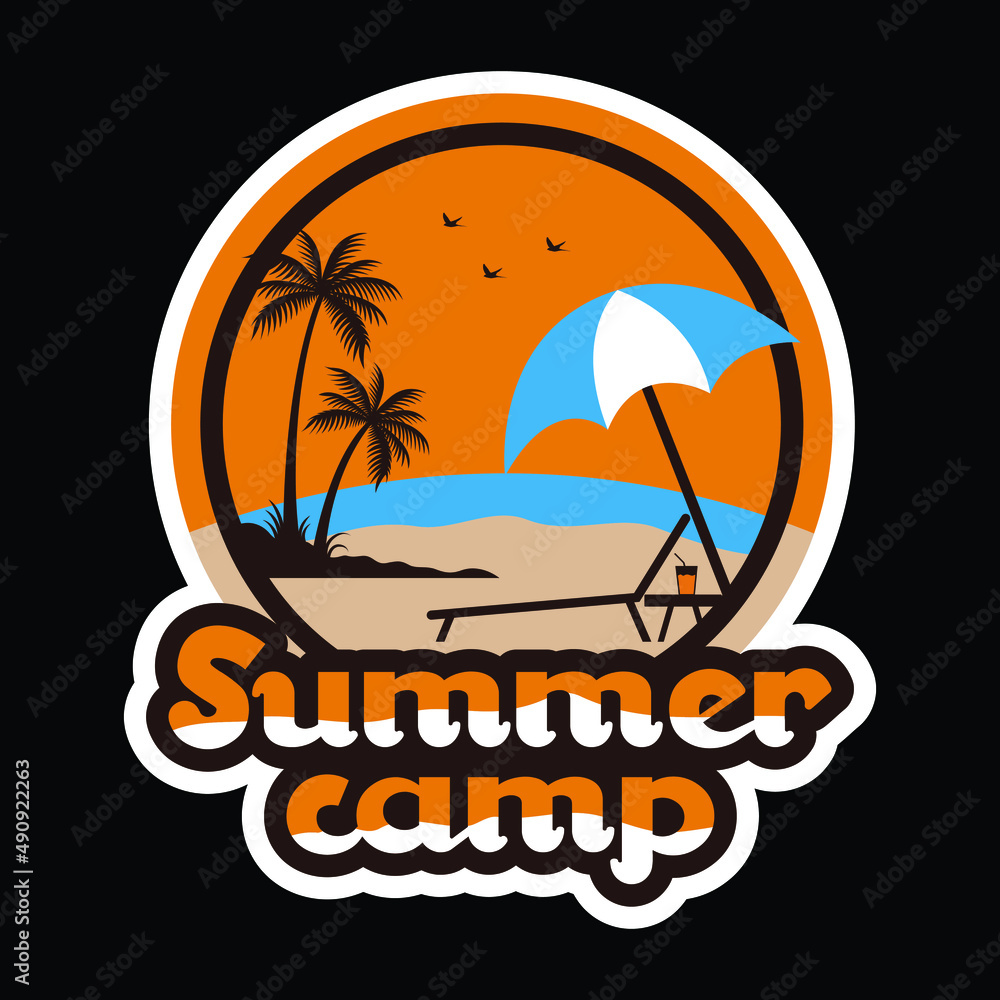 summer beach icon background vector