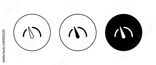 Speedometer, tachometer icon. Speed indicator sign. car speed. Performance Speed metering, scale icon, vector, sign, symbol, logo, illustration, editable stroke, flat design style isolated
