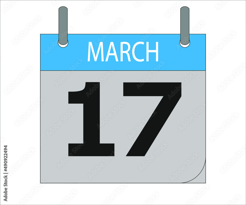 March 17th. Calendar icon. Date day of the month Sunday, Monday, Tuesday, Wednesday, Thursday, Friday, Saturday and Holidays March 17th. Calendar icon. Date day of the month Sunday, Monday, Tuesday, Wednesday, Thursday, Friday, Saturday and Holidays